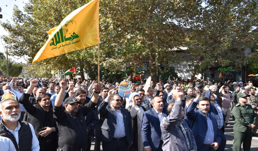 حضور مدیر کل، مسئول حوزه نمایندگی ولی فقیه و معاونین منابع طبیعی و آبخیزداری استان البرز در تجمع مردمی علیه جنایات رژیم صهیونیستی در غزه